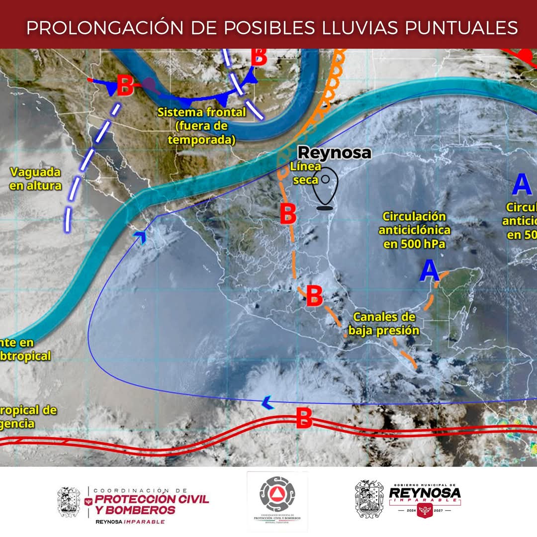«Prevén lluvias y tormentas eléctricas en Reynosa este miércoles: Protección Civil emite recomendaciones»