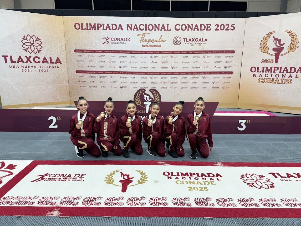 Presentación dorada de Gimnasia Rítmica de Tamaulipas en Olimpiada Nacional