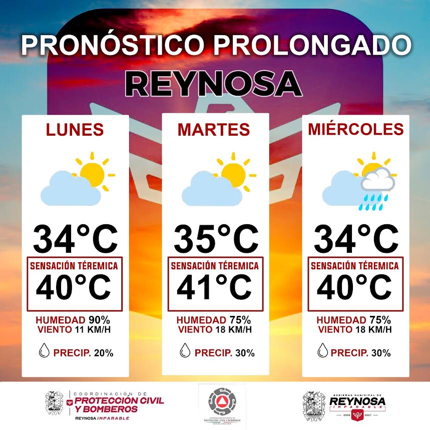 Alertan por altas temperaturas en Reynosa durante inicio de semana